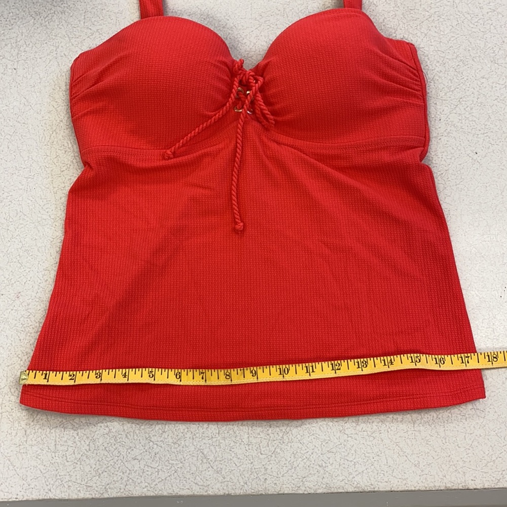 Jessica Simpson solid Tie Front Tankini - Picture 3 of 4